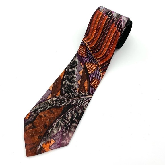 Ralph Marlin 1992 Vintage Tie Titled “Headdress” Made in the USA Standard Width - Picture 1 of 9
